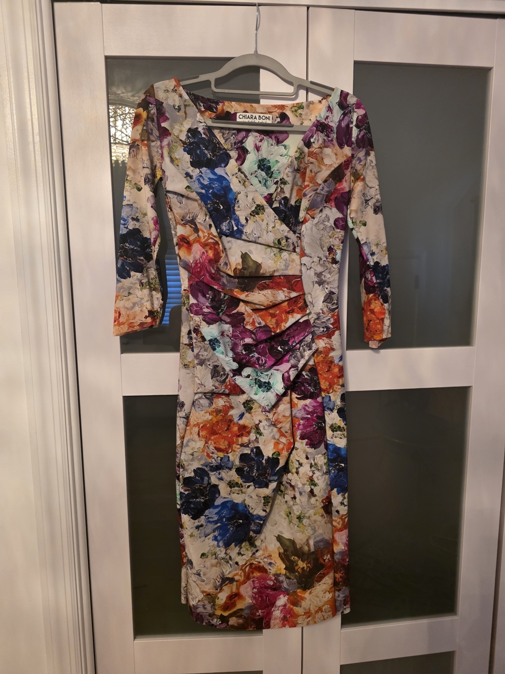 Chiara Boni Floral Wrap-Style Midi Dress in Multicolor